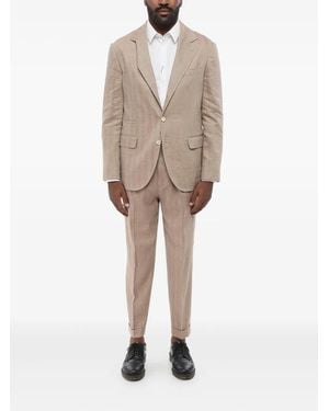 Brunello Cucinelli Herringbone Long-Sleeve Suit - Natural