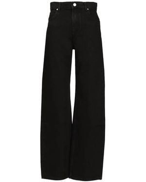 Isabel Marant Logo-Patch Wide-Leg Jeans - Black