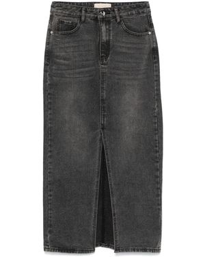 Kaos Denim Midi Skirt - Grey