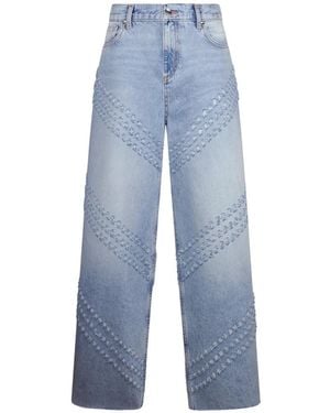 Liu Jo Flared Jeans With Laser-Etched Details - Blue
