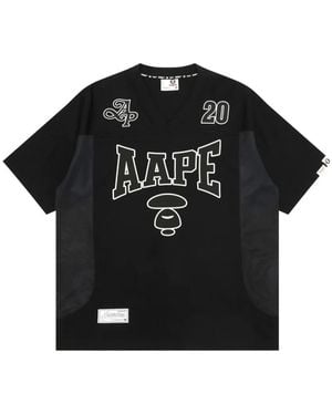 Aape By A Bathing Ape Moonface Varsity T-Shirt - Black