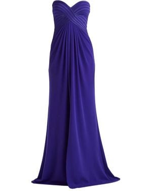 Tadashi Shoji Strapless Pleated Maxi Dress - Purple