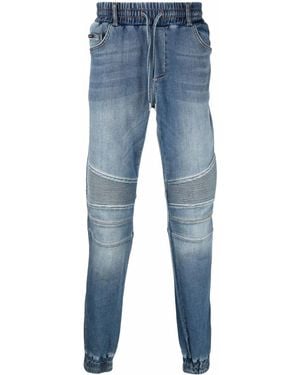 Philipp Plein Mid-Rise Slim-Fit Jeans - Blue