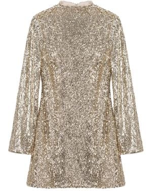 Jonathan Simkhai Opal Sequin Long-Sleeve Mini Dress - Natural