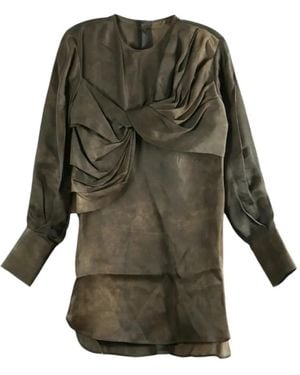 Uma Wang Draped Layered-Hem Blouse - Green