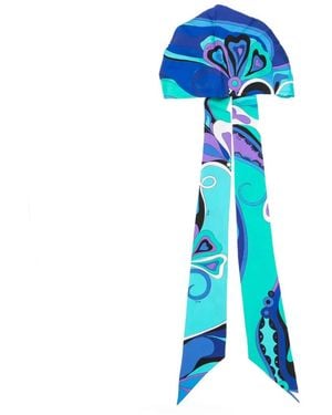 PUCCI Iride-Print Silk Headband - Blue