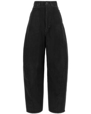 Balenciaga Distressed Wide-Leg Jeans - Black
