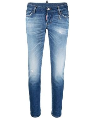 DSquared² Faded Low-Rise Slim-Fit Jeans - Blue