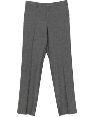 Moschino Silk-Nylon Blend Straight-Leg Pants With Subtle Crease - Gray