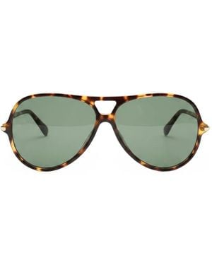 Chloé Tortoiseshell-Effect Pilot-Frame Sunglasses - Green
