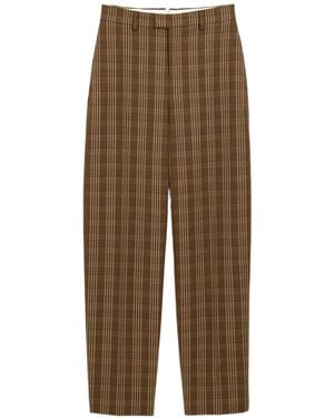 Ami Paris Balloon-Fit Checkered Wool Pants - Natural