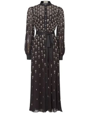 Temperley London Buttoned Embellished Maxi Gown - Black