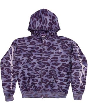 HELLSTAR Zip-Up Cheetah Hoodie - Blue