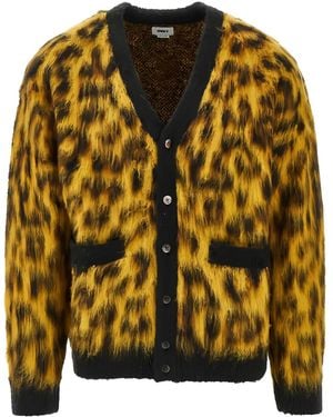 Obey Patron Leopard-pattern Cardigan - Yellow