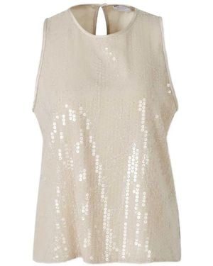 Peserico Sequin-Embellished Sleeveless Top - White