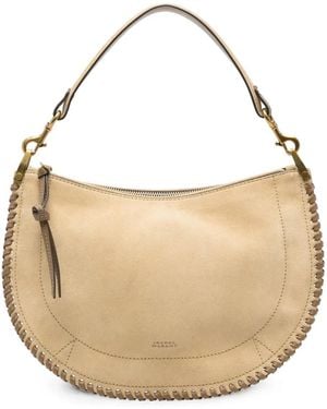 Isabel Marant Whipstitch-Trim Suede Shoulder Bag - Natural