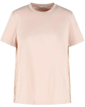 Moncler Logo-Detail Cotton T-Shirt - Pink