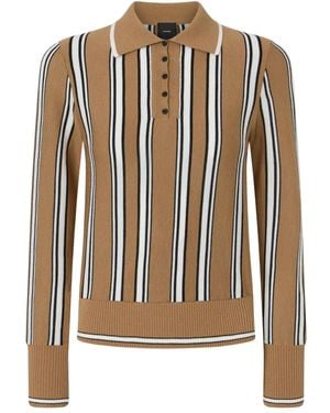 Pinko Striped Polo-Neck Cardigan - Black