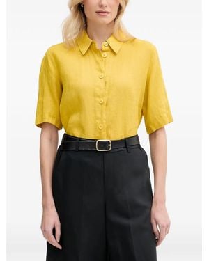 Benetton Chemise Boutonnée À Manches Courtes - Yellow
