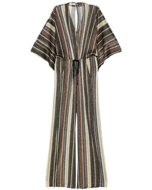 Siyu Striped Tie-Fastening Jumpsuit - White