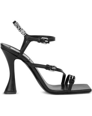 Moschino Logo-Lettering Sandals - White