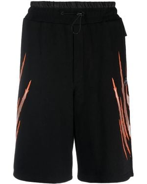 Philipp Plein Scratch-Print Track Shorts - Black