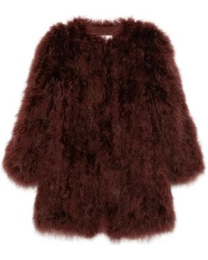 Yves Salomon Feather-Embellished Jacket - Brown