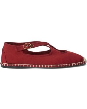 Polo Ralph Lauren Crisscross Buckled Espadrille - Red