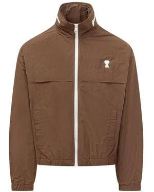 Ami Paris Ami De Coeur Windbreaker - Braun