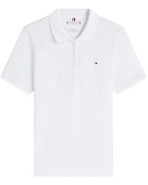 Tommy Hilfiger Logo-Embroidered Polo Shirt - White