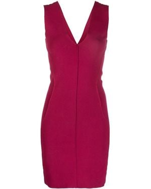 Rick Owens V-Neck Mini Dress - Red