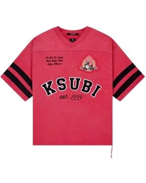 Ksubi T-Shirt Duke Con Scollo A V - Rosso