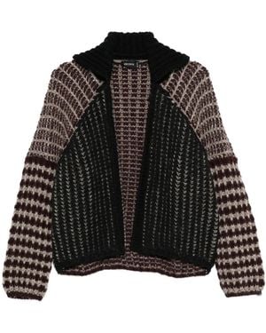 Cividini Patterned-Jacquard Cardigan - Black