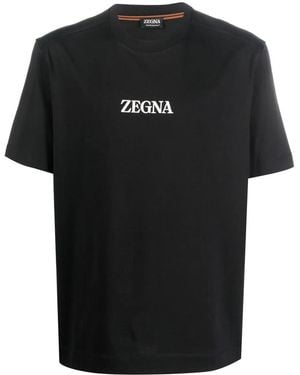 ZEGNA ロゴ Tシャツ - ブラック