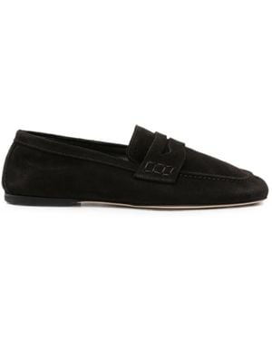 Dear Frances Balla Suede Loafers - Black