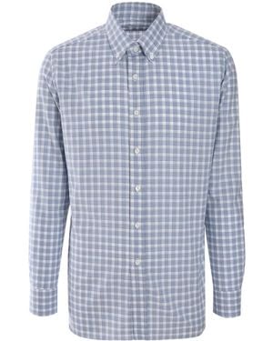 Luigi Borrelli Napoli Checked Shirt - Blue