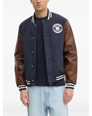 Guess Twill Patch Bomber Jacket - Blue