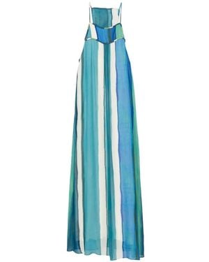 Agua de Coco Striped Maxi Dress - Blue