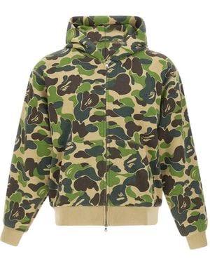 A Bathing Ape Hoodie Abc Camo - Vert