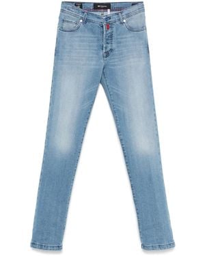 Kiton Logo-Patch Jeans - Blue