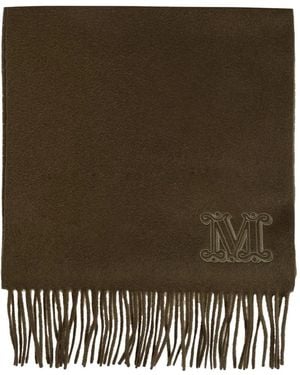 Max Mara Wsdalia Embroidered-Logo Scarf - Green