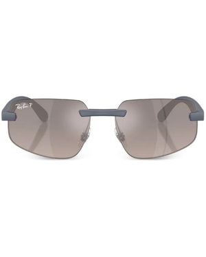 Ray-Ban Rimless Rectangle-Frame Sunglasses - Grey