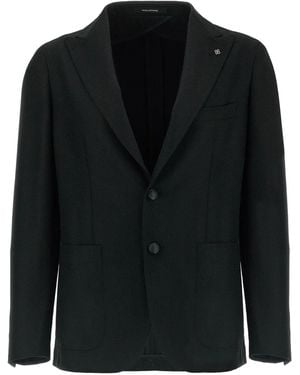Tagliatore Textured Peak-Lapel Blazer - Black