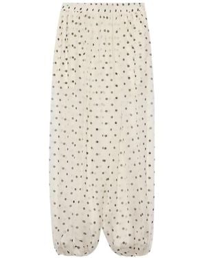 MSGM Polka-Dot-Print Trousers - White