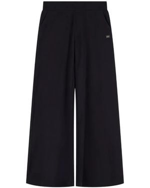 EA7 Wide-Leg Logo-Detail Pants - Blue