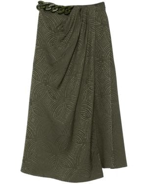 JOSEPH Jacquard Chain Midi Skirt - Green