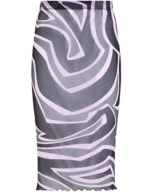 PUCCI Mesh-Rock mit Wirbel-Print - Grau