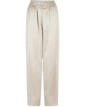 Giorgio Armani Elasticated Satin Trousers - White