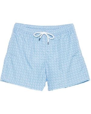 Fedeli Madeira Badeshorts mit geometrischem Muster - Blau