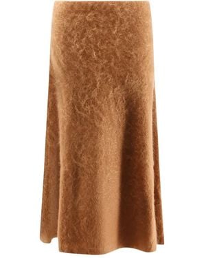 Nude Elastic-waistband midi skirt - Marrón